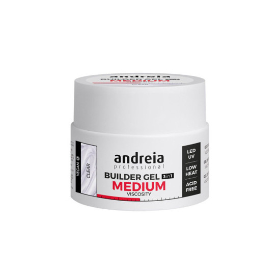 Builder Gel 3 in 1 - Clear (Medium viscosity) - Andreia Professional
