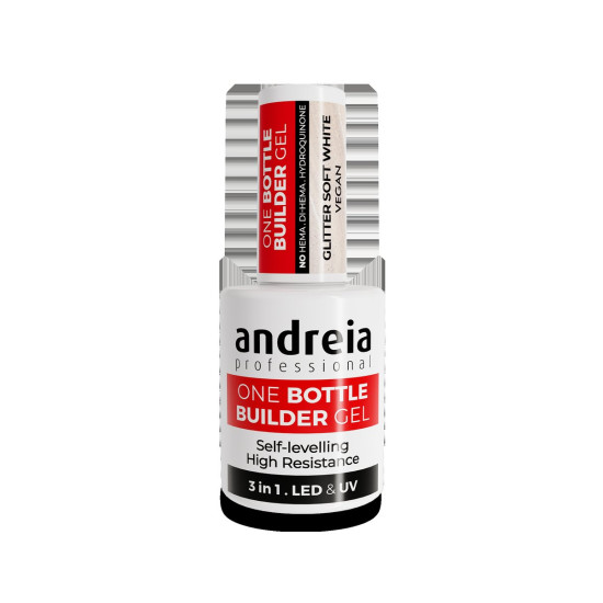 One Bottle Builder Gel 3 in 1 - Glitter Soft White (Low viscosity)