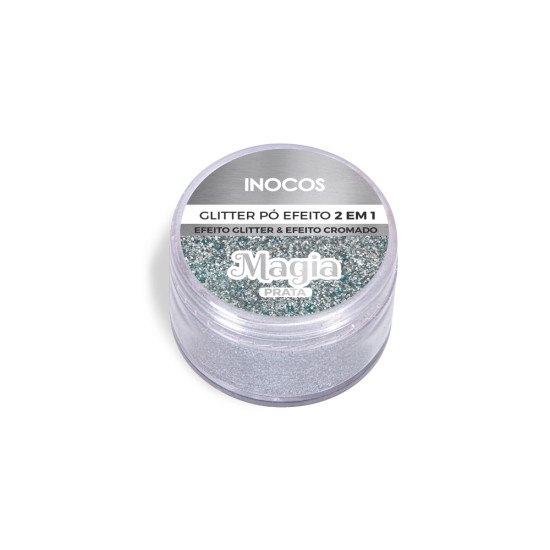 PÓ GLITTER INOCOS MAGIA PRATA, 3G