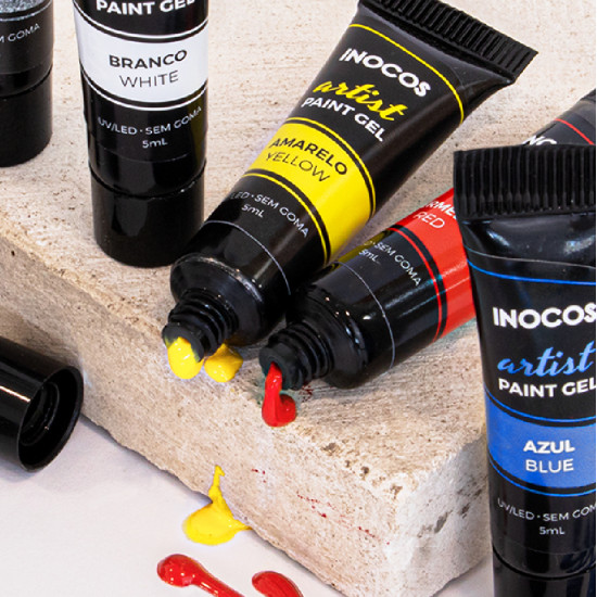 PAINT GEL ARTIST INOCOS AMARELO, 5ML