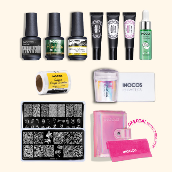 KIT STAMPING GEL INOCOS  **WORKSHOP DISPONIVEL