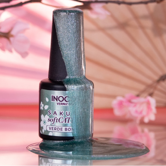 VERNIZ GEL INOCOS SOFT CATEYE VERDE BONSAI, 15ML