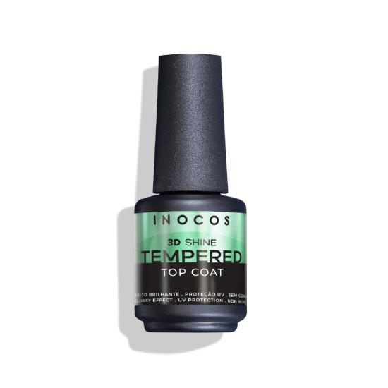 VERNIZ GEL INOCOS TOP TEMPERED 3D SHINE, 15ML