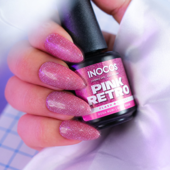 VERNIZ GEL INOCOS FB4 PINK RETRO, 15ML
