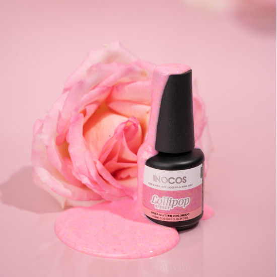 VERNIZ GEL INOCOS LP1 EFEITO LOLLIPOP ROSA, 15ML