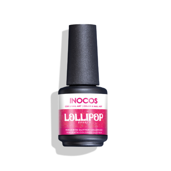 VERNIZ GEL INOCOS LP4 EFEITO LOLLIPOP MAGENTA, 15ML