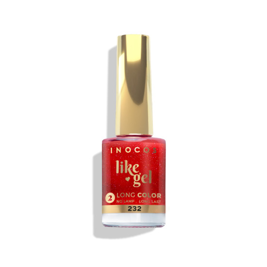 VERNIZ LIKE GEL 232, 11ML - O TIPICO NATAL | VERMELHO CINTILANTE