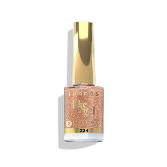 VERNIZ LIKE GEL 234, 11ML - O TIPICO NATAL | NUDE CARAMELO CINTILANTE