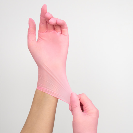 LUVAS NITRILO ROSA DESCARTAVEIS S