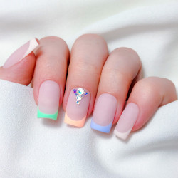 CRISTAIS PARA UNHAS - BRANCO E PRATA  HOLOGRÁFICO