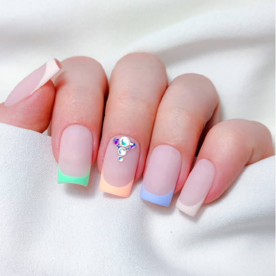 CRISTAIS PARA UNHAS - BRANCO E PRATA  HOLOGRÁFICO