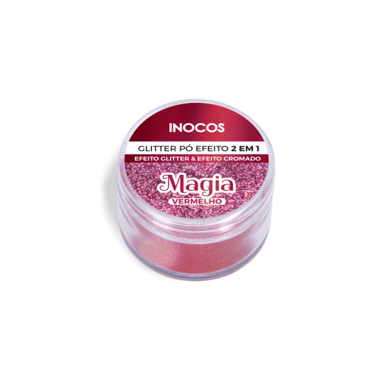 P&Oacute; GLITTER INOCOS MAGIA VERMELHO, 3G
