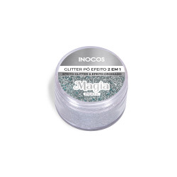 P&Oacute; GLITTER INOCOS MAGIA PRATA, 3G