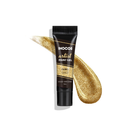 PAINT GEL ARTIST INOCOS DOURADO, 5ML