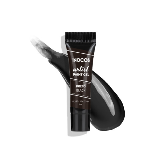 PAINT GEL ARTIST INOCOS PRETO, 5ML