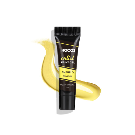 PAINT GEL ARTIST INOCOS AMARELO, 5ML