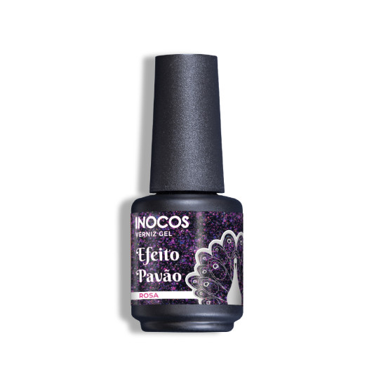 VERNIZ GEL INOCOS PAV&Atilde;O ROSA, 15ML