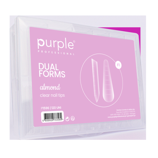 Dual Forms F1 Almond Clear Nail Tips 120 uni
