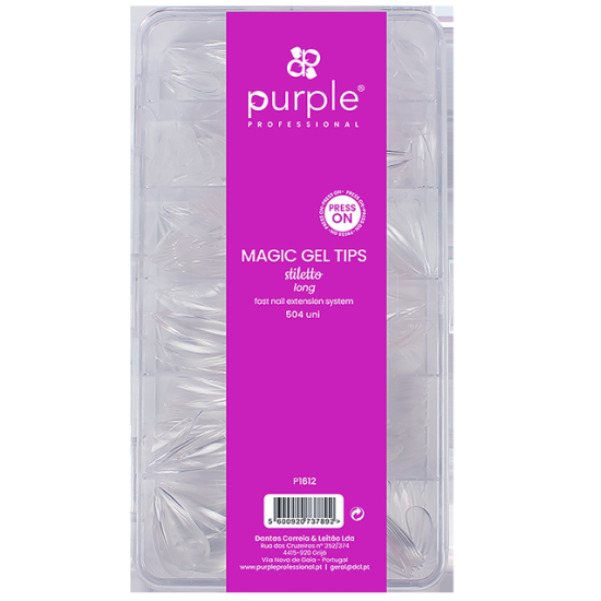 Magic Gel Tips Press On - Stiletto - Long 504 uni