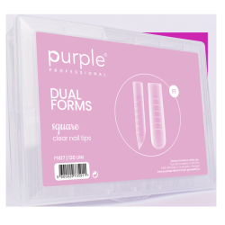 Dual Forms F1 Square Clear Nail Tips 120 uni