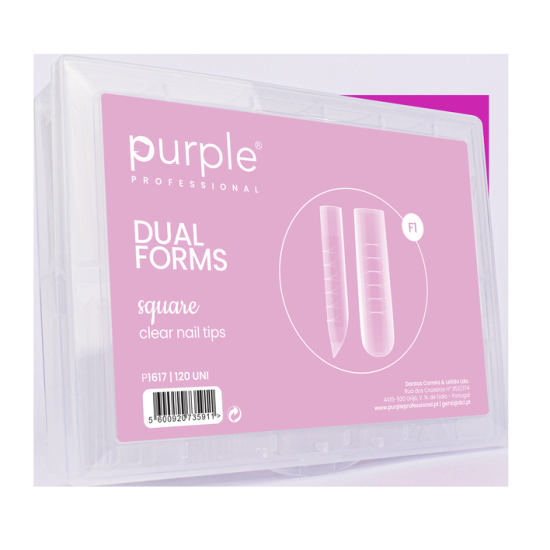 Dual Forms F1 Square Clear Nail Tips 120 uni