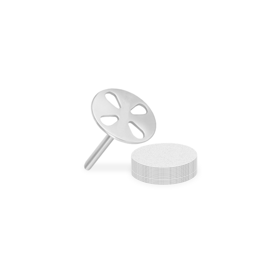 Base Met&aacute;lica 15mm de Discos Adesivos Circulares P/ Pedicure C/ 50 Recargas 150gr -