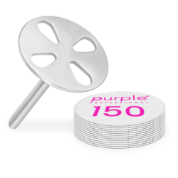 Base Met&aacute;lica 20mm de Discos Adesivos Circulares P/ Pedicure C/ 50 Recargas 150gr -