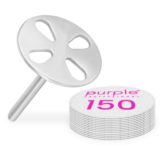 Base Met&aacute;lica 20mm de Discos Adesivos Circulares P/ Pedicure C/ 50 Recargas 150gr -