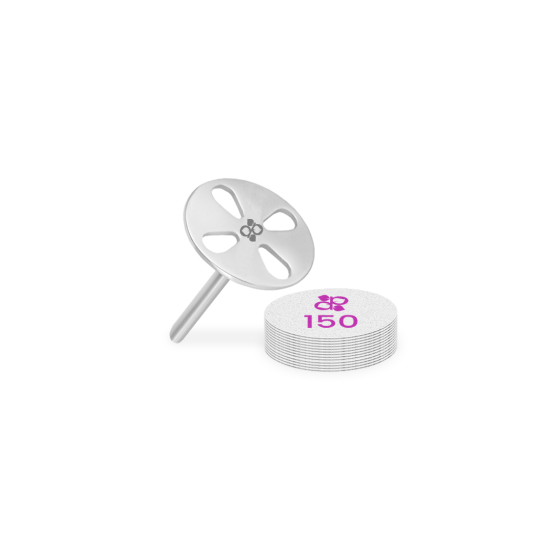 Base Met&aacute;lica 25mm de Discos Adesivos Circulares P/ Pedicure C/ 50 Recargas 150gr -
