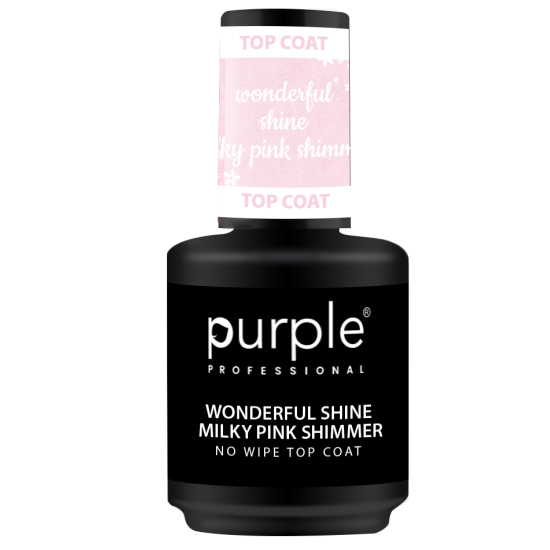 Wonderful Shine Milky Pink Shimmer No Wipe Top Coat 15 ml