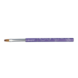 Pincel Nylon Flat Gel #6 metallic handle -