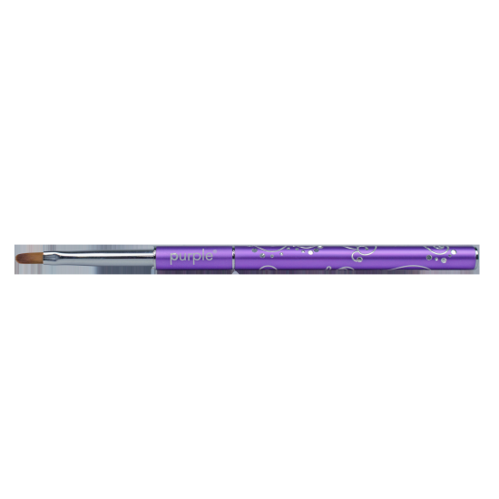 Pincel Nylon Oval Gel #2 metallic handle -