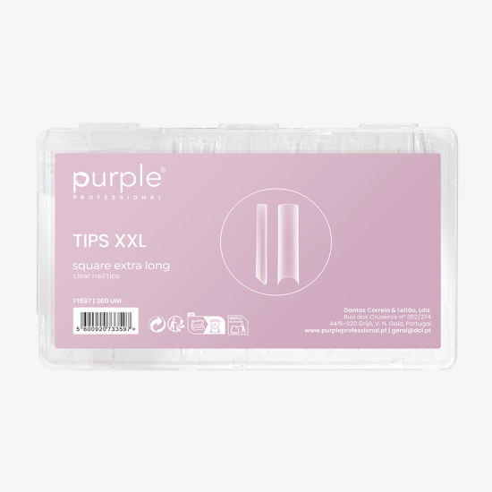 XXL Extra Long Square Clear Nail Tips 360 uni
