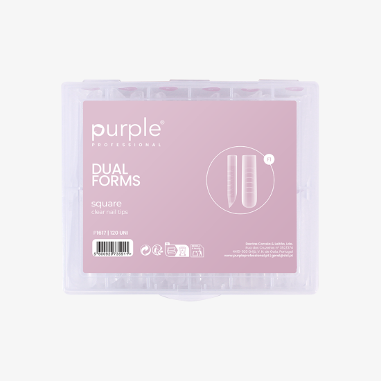 Dual Forms F1 Square Clear Nail Tips 120 uni