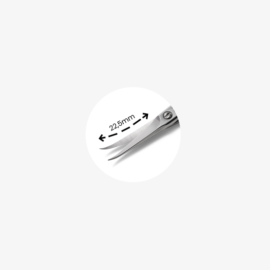 Premium Tesoura Cutículas 005 95mm ponta hooked 22,5mm -