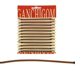 Elásticos Cabelo com Gancho Castanhos 12 Unidades
