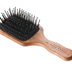 Escova Cabelo Pneum&aacute;tica Retangular Acca Kappa 965 Madeira 18.5 cm