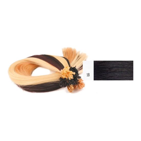 Extens&otilde;es Cabelo 100% Humano Kayextensions Natural 1b 55 cm 50 Unidades