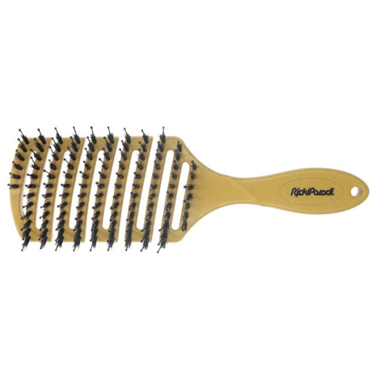 Escova Cabelo RickiParodi Retangular MaxSoft Dourada