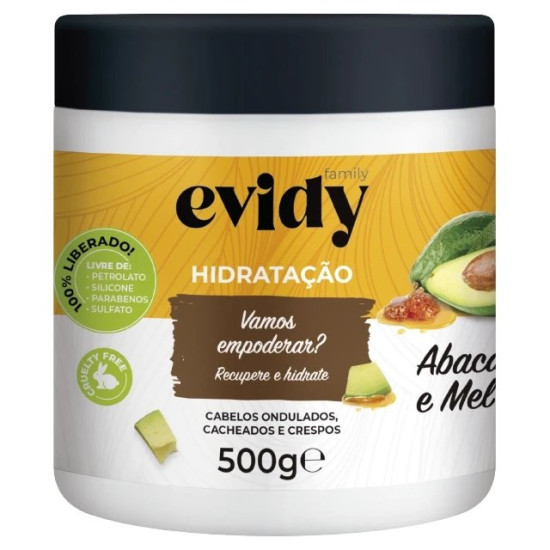 M&aacute;scara Capilar Evidy Abacate e Mel 500 gr