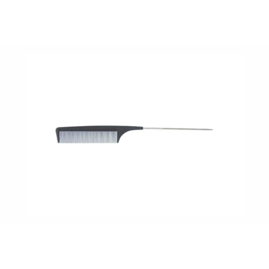 Pente Carbono Agulha Metal 23,5 cm Preto