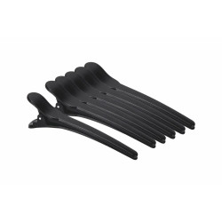 Pinça Cabelo Carbono Preta Curta 6 Unidades