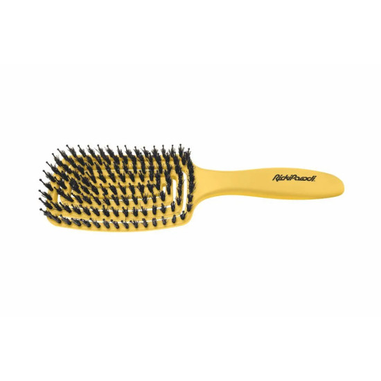 Escova Cabelo Côncava Rickiparodi Spiral Biodegradável Dourada Retangular Larga