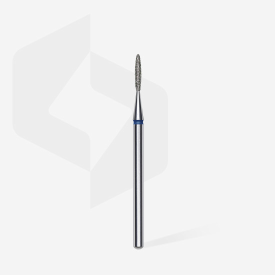 Broca diamantada para pele "chama" azul EXPERT diâmetro 1,4 mm, parte útil 8 mm (divisível por 10)