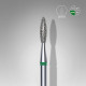 Broca diamantada para pele "chama" verde EXPERT diâmetro 2,1 mm, parte útil 8 mm (divisível por 10)