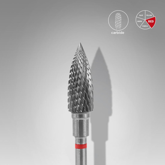 Broca de carboneto para unhas "chama" vermelha EXPERT, diâmetro 5 mm / parte útil 13,5 mm