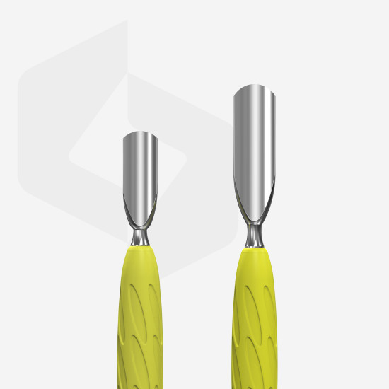 Empurrador de cutícula para manicure Gummy com cabo de silicone amarelo UNIQ 10 TYPE 1 (empurrador arredondado largo e empurrador arredondado estreito)