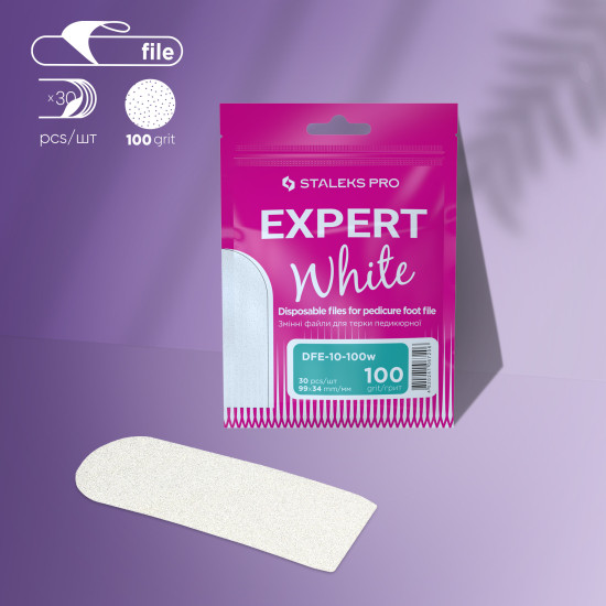 Fitas descartáveis adesivas para a base de lima de pedicura EXPERT 10 grão 100 (30 unid.)