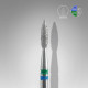 DUO broca diamantada para pele "chama" azul-verde EXPERT diâmetro 2,1 mm, parte útil 8 mm (divisível por 10)