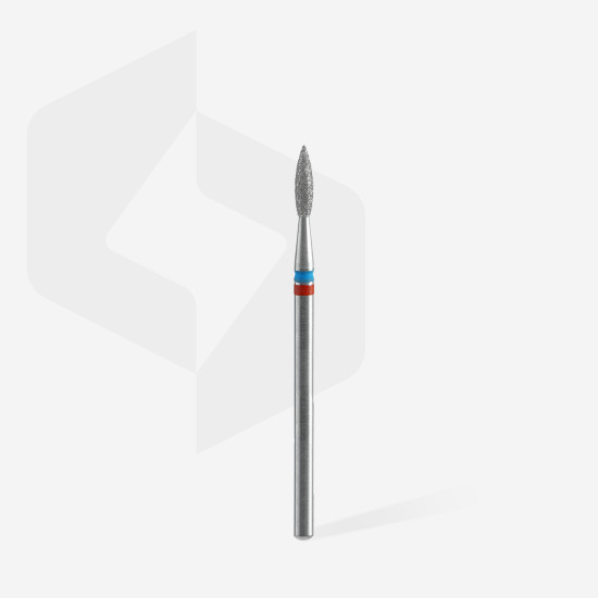 DUO broca diamantada para pele "chama" azul-vermelha EXPERT diâmetro 2,1 mm, parte útil 8 mm (divisível por 10)